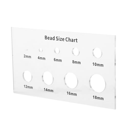 Gogogmee Herramienta de Medición de Cuentas de Acrílico Tabla de Tallas para Joyería y Manualidades Medidor para Abalorios y Perlas
