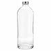 BrandPrint, Bottiglia in Vetro Modello Ninfea 1 Litro con Tappo a Vite colore Argento. Per Bevande e Succhi.