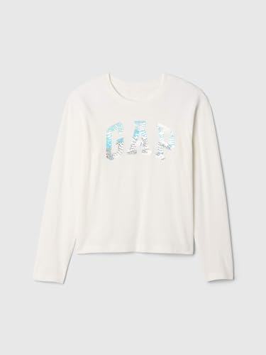 GAP Girls' Sequin Logo Long Sleeve Tee4