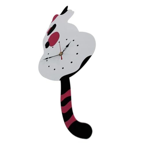 Horloge murale chat suspendue avec pendule pour décoration salon moderne