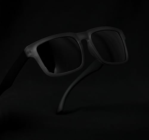 SPECSNEX® NexGen Men's Sunglasses Rubber Coated Polarized UV Protection Driving Riding Sunglasses Stylish Anti-Reflective Sunglasses (NEX-CPGRY, Gray), Black, M, blackone, M4