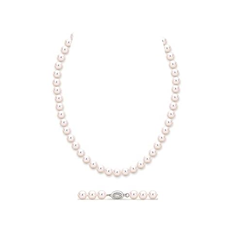 DENGGUANG Pearl Necklace for Women,Freshwater Cultured Pearls Strand Necklaces Jewelry Gift for Mom Wife (Size 8-9mm Length 20 inch) Cover