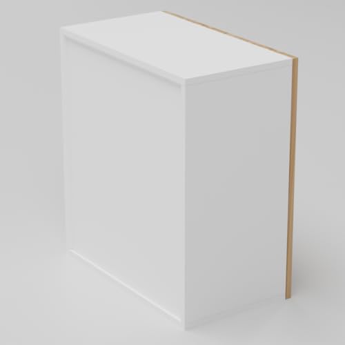 Image of 2 Door Multipurpose Wall Mounted Cabinet with Adjustable & Fixed Shelf | Storage for Modular Kitchen, Bathroom, Office & Living Room | DIY | Color-White & Asian Light | Size-60x33x63.8 Cm