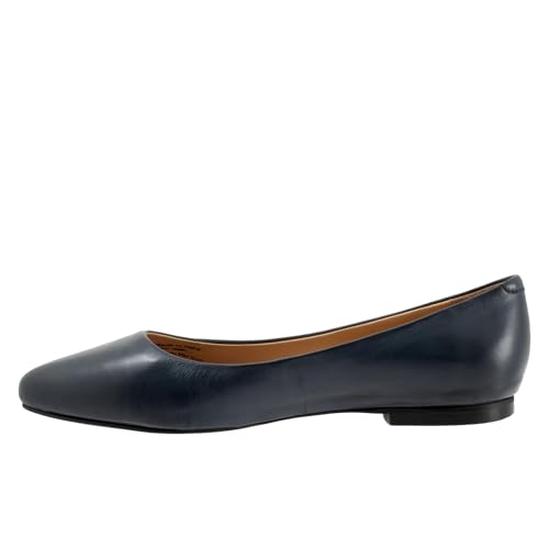 Trotters Women's Estee Ballet Flat, Navy, 12 Wide4