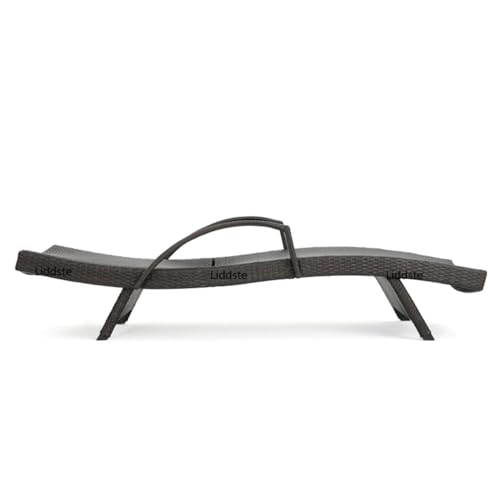 Image of Outdoor Poolside Lounger with Adjustable Backrest Sun Chaise Recliner for Terrace Garden Poolside for Relaxation Durable and Stylish- Set of 2 (Black 2)