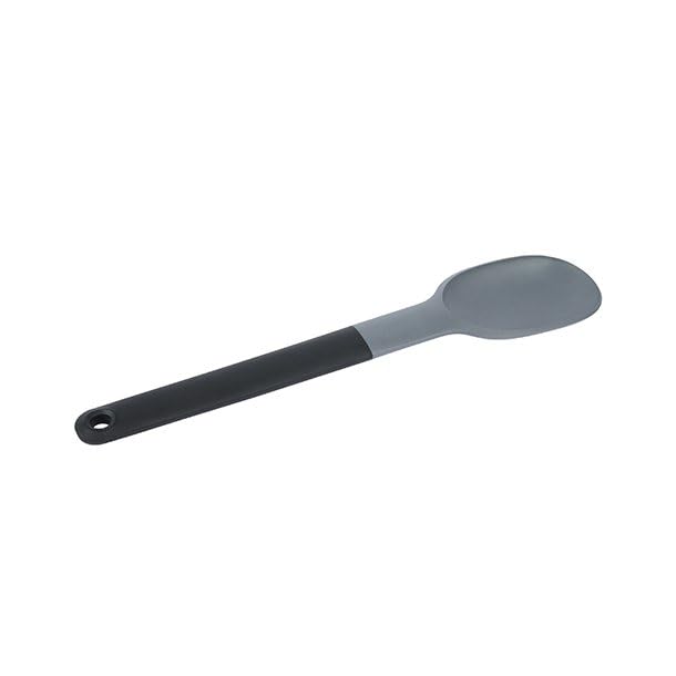 Alpina Set di stoviglie da cucina con supporto, 12 pezzi, utensili in silicone con manico in legno, colore grigio | Leroy Merlin