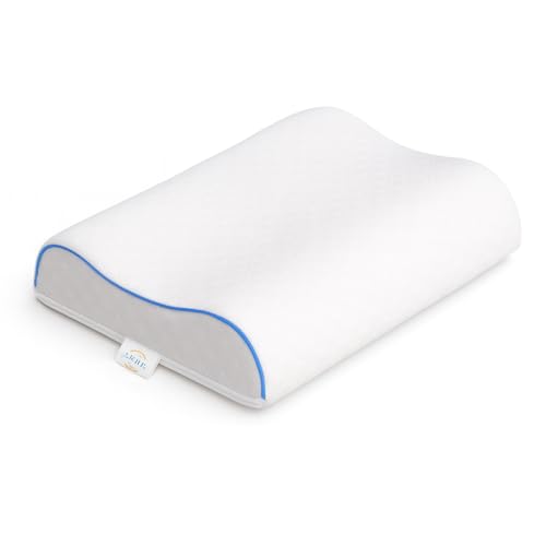 Aeris Memory Foam Contour Pillow for Side Sleepers - Adjustable, Ergonomic Design for Enhanced Neck Support - with Machine Washable Cover