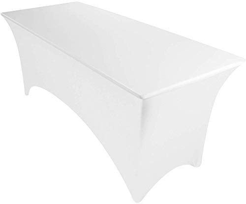 Utopia Kitchen 6 pies Mantel Rectangular Stretch Spandex Apretado Mesa Cubierta hogar - Blanco