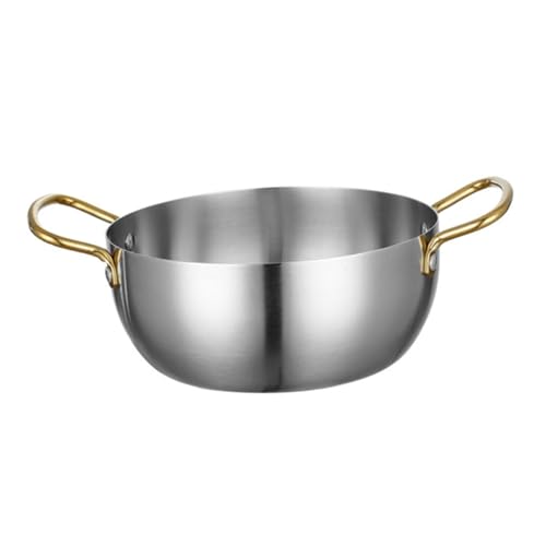Ciieeo 1pc Stainless Steel Ramen Pot Thickened Soup Pan for Induction Gas Stoves Handles Versatile Kitchen Cookware for Seafood Noodles