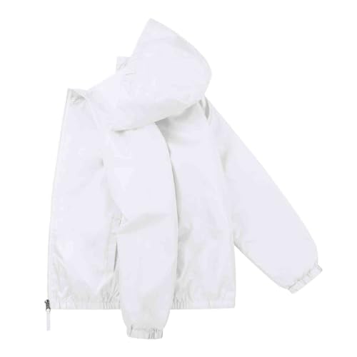 Image of SUNDAY ROSE Boys Windbreaker Jacket Hooded Lightweight Windroof Water-resistant Outdoor Coats for Kids