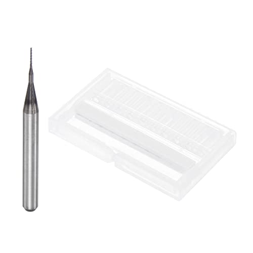 Image of uxcell End Mill CNC Router Bits, 0.4mm x 2mm 1 /8 inch Shank Diamond Film Coated Carbide Engraving Bit Milling Cutter Right Hand for PCB Plastic Fiber Wood 5pcs