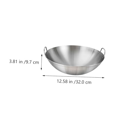 Wok de acero inoxidable con doble asa para cocina miniatura 4