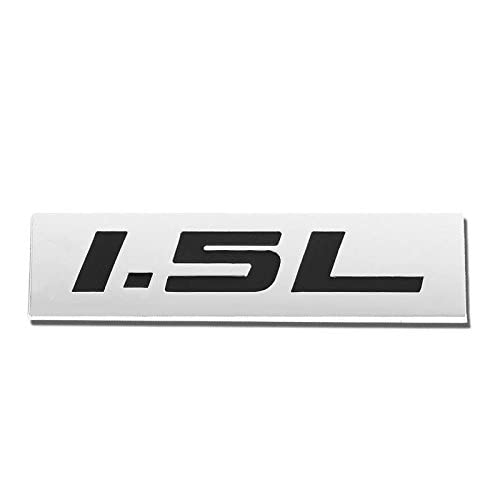 1.5L Black/Chrome Aluminum Alloy Auto Trunk Door Fender Bumper Badge Decal Emblem Adhesive Tape Sticker