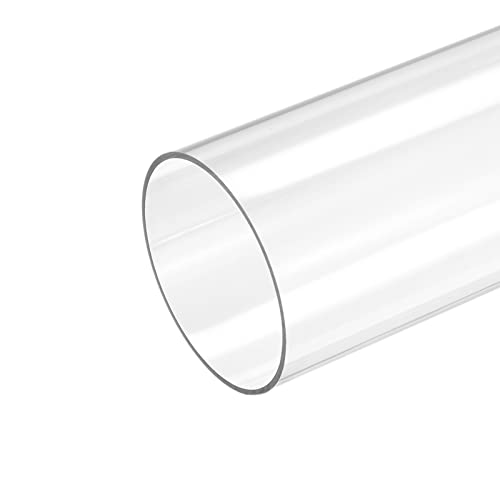 sourcing map Tubo de Plástico, Tubería Redondo de Policarbonato Rígido Transparente, 3,4' (86 mm) ID 3,5' (90 mm) OD 9,6' (245 mm), Alto Impacto, para Iluminación Modelos Plomería de Agua