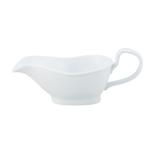Image of HIC Kitchen Gravy Boat, Fine Porcelain, Pedestal Stand Design, 8-Ounce Capacity For Gravy, Sauce, Au Jus, Dressing, Holiday Meals, And Entertaining