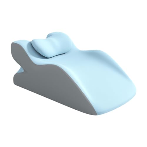 Sharplace Oreiller d'estomac couché, oreiller massage couché pour s'asseoir, tête de lit face cachée face cachée, adultes à couverture respirante en mousse de, Bleu Clair