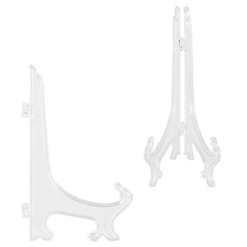 ZEONHAK 10 Pack 8 Inch Tall Plastic Easels, Clear Plate Display Stands - Image 4