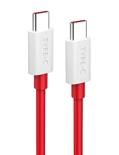 Image of Original Oneplus 65W Type C Data Sync Fast Charging Charger Cable for One Plus 12,12r,11,11r,10r,10t,10,10 pro,9 Pro,8,8T,7t,7t Pro,6,Nord,4,3,2,2t,Ce2 Lite,Ce3 lite,Nord Ce3,Ce4, Support 80Watt, Red