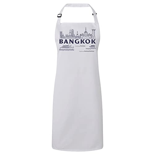 Tablier de cuisine Bangkok premium blanc au design minimaliste et épuré