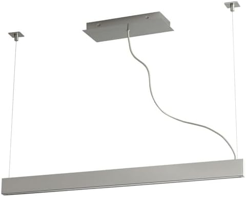 Oxygen Lighting Oxygen 32-632-24 Contemporary Modern LED Pendant from Zepp Collection in Pewter, Silver Finish, 38.00 inches, Satin Nickel