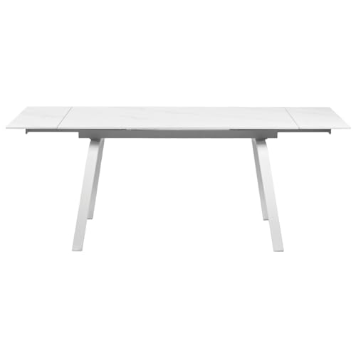 Table Extensible en Céramique Blanche Toshiro - Meubletmoi, 200 cm, Design Moderne et Résistant 4 Table Extensible en Céramique Blanche Toshiro - Meubletmoi, 200 cm, Design Moderne et Résistant – Image 4