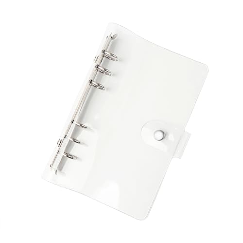 NatSumeBasics A6 fichário com 6 anéis, capa de planejador de PVC transparente, capa de caderno para
