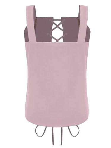 Moily Kids Girls Victorian Medieval Pirate Vest Viking Renaissance Steampunk Waistcoat Lace-up Halloween Pirate Top2