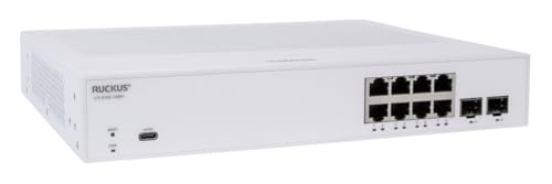 Ruckus ICX8100-C08PF 8-Port Gigabit PoE+ Switch, 124W, 2×1Gb SFP Uplinks, Layer 2 Managed, 32K MAC, 9216B Jumbo Frames, SNMP/SSH Remote MGMT, Cloud Care Pre-Configured Bundle Eligible