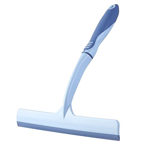 Squeegee, Window Wiper, Water Wiper Scraper, Shower Glass Squeegee, Long Handle Shower Squeegee, Mirror Screen Wiper for Bathroom Mirror Glass Window Floor, Blue