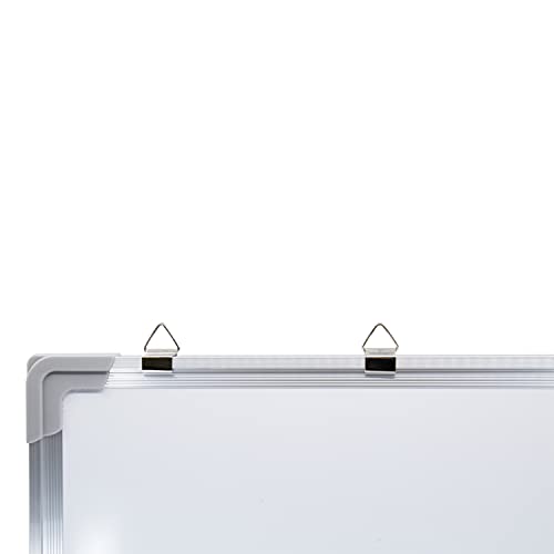 Idena 10414 - Whiteboard mit Alurahmen, ca. 40 x 60 cm groß, inklusive 6 Magnete und Schwamm, zur Wandmontage geeignet, ideal für Büro und zu Hause, ohne Maker