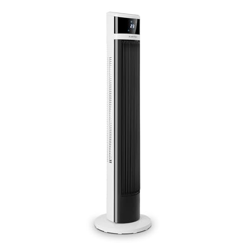 Klarstein Ventilator Standventilator Leistung: 45 Watt Digitales Display mit Fernbedienung 24-Stunden-Timer 3 Wind-Modi 100 m/h WiFi-Verbindung Schwarz-Weiss