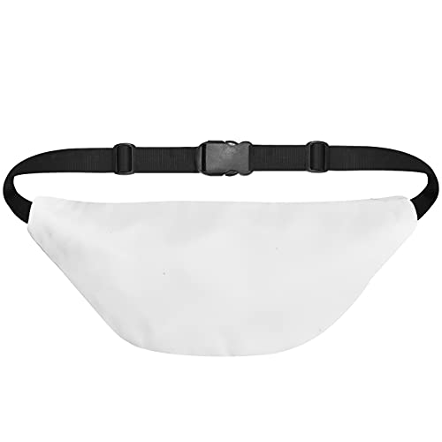 Image of Unisex Waist Pack Travel Handy Hiking Zip Pouch Elegant Style Document Money Phone Belt Sport Bag Bum Bag for Men and Women Nylon Adjustable Strap (Snow White Metal Zip)