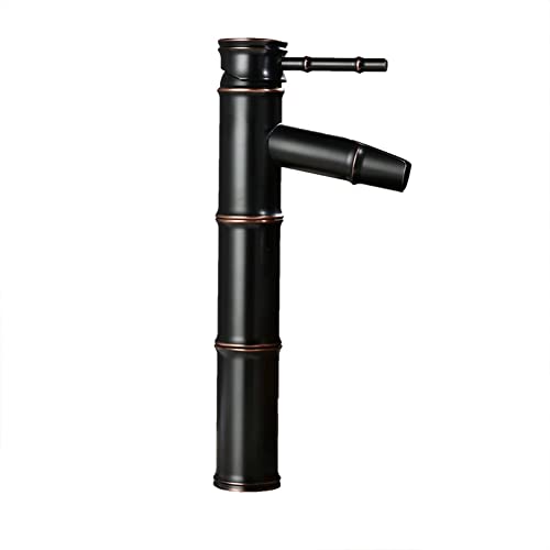 Robinet de lavabo noir antique cascade pour une salle de bain vintage