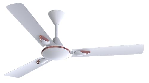 Image of V Guard Windle Deco Zeta Bz Modern Ceiling Fan For Home | Wider Aluminium Blades with Decorative Trims | Powder-Coated Gloss Finish | 1.2M Sweep (Glossy White)