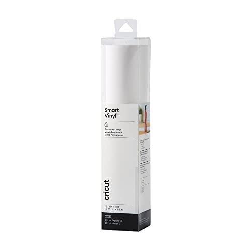 Image of Cricut Smart Permanent Vinyl (13in x 12ft, White) for Explore and Maker 3 - Matless Cutting for Long cuts up to 12ft
