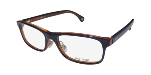 Image of Jack Spade Larson Mens /Womens Rectangular Full-Rim Authentic Collectible Classic Shape Eyeglasses /Eyeglass Frame (53-17-150, Navy)