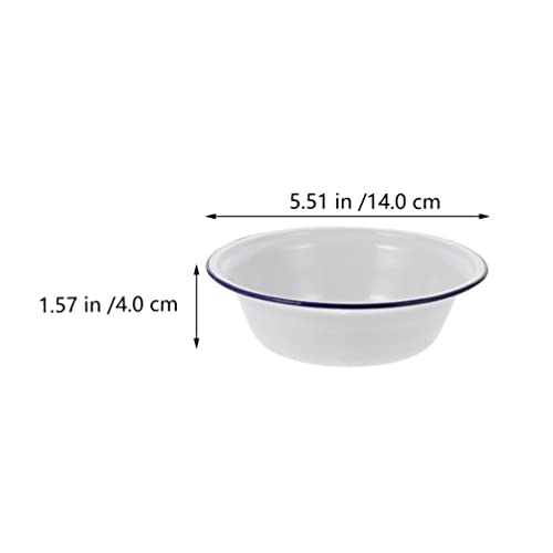 Set de 4 tazones esmaltados blancos redondos 14 cm miniatura 7