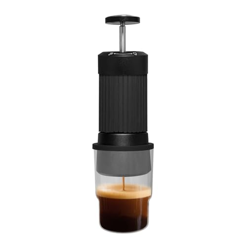 LANTE 3 in 1 9 Bar Coffee Maker Combines French Press Espresso Extraction Portable Coffee Machine All-aluminum alloy body with double-layer 304 filtration Suitable for Home Camping Travel