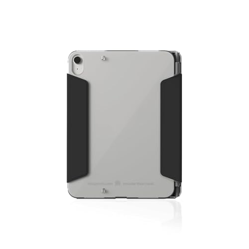 Image of STM Dux Plus Case for iPad 10.9 inch (10th Gen) - Black | Transparent Back Panel, Apple Pencil Compatible, Military-Grade Drop Protection, Magnetic Closure, Slim & Durable Protective iPad Cover