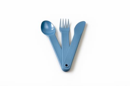 Tupperware to Go Picknick Besteck Set blau Messer + Gabel + Löffel