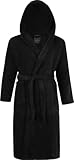 Adore Home Albornoz con Capucha para Hombre y Mujer 100% De Algodón En Las Tallas S – XXL, XXXL, Negro