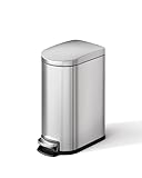 GarveeHome Pattumiera in metallo da 50 l, con coperchio, grande pattumiera da cucina, anti...