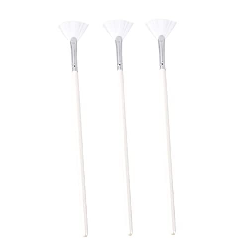BIUDECO Glycolic Acid Mask Brushes 3pc Long Handle Fan Shape Skincare Tools for Mask Application Diy