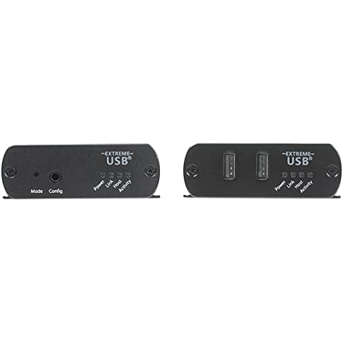 Image of StarTech.com 2 Port USB 2.0 Extender Hub Over Cat5e /Cat6 Cable (RJ45) - 330ft /100m Industrial Metal USB Extender Adapter Kit w /ESD Protection - Externally Powered - 480 Mbps (USB2002EXT2NA)
