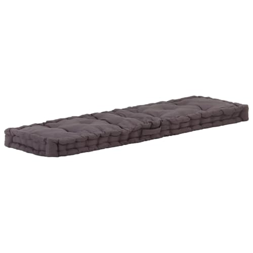 vidaXL Cuscino per Pallet e Pavimento Imbottitura Protezione Tappetino Pavimentazioni Cuscinetto Accessori per Divani in Cotone 120x40x7 cm Antracite