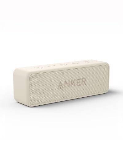 Anker Soundcore 2 Portable Bluetooth Speaker with 12W Stereo Sound, BassUp, IPX7 Waterproof, 24-Hour Playtime, Wireless Stereo Pairing, Speaker for Home, Outdoors, Travel