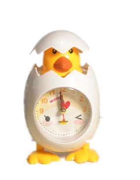 N9 Cartoon Chicken Egg Shell Alarm Clocks for Home Decor and Kids Gifts Night Light Silent White
