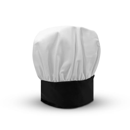 Chef Trends X100 Adjustable Chef Hat, White w/Black Trim