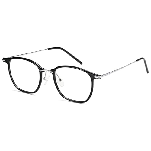 Dollger Blue Light Blocking Lunettes Femme Homme, mode petit carré fausses lunettes UV Ray Filter Lunettes de jeu d'ordinateur Noir