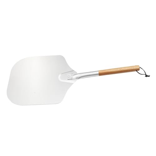 PRETYZOOM Wooden Handle Pizza Shovel Lightweight Aluminum Pizza Server Transfer Tool for Handling Kitchen for More Design
